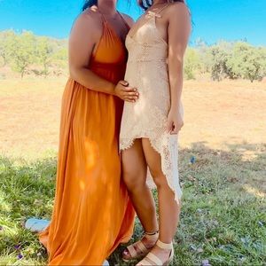 Forever 21 cream crotchet dress